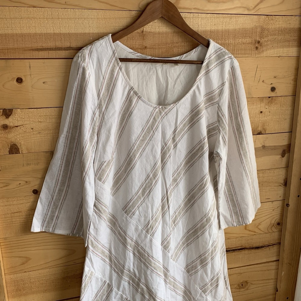 Soft Surroundings Women's Dress Large Linen Blend Beach Summer Midi - Picture 2 of 9